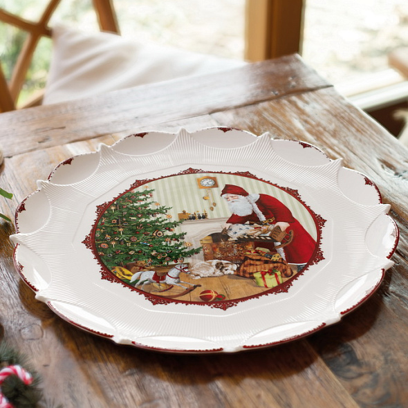Блюдо круглое "Санта приносит подарки" Toy’s Fantasy 42 см
