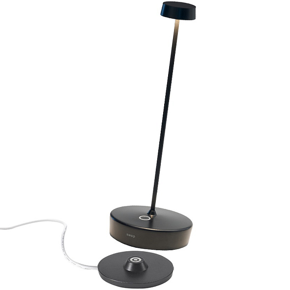 Лампа настольная Zafferano Swap 29 см, черная