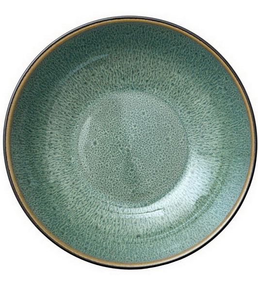 Тарелка для пасты Bitz 20 см, чёрная/зелёная