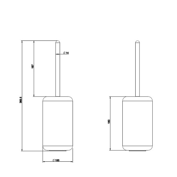 Ершик для туалета Gessi Goccia 38044.031, хром