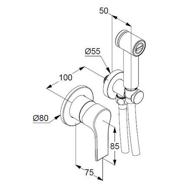 Комплект псевдобиде Kludi Zenta SL 489983965, черный матовый