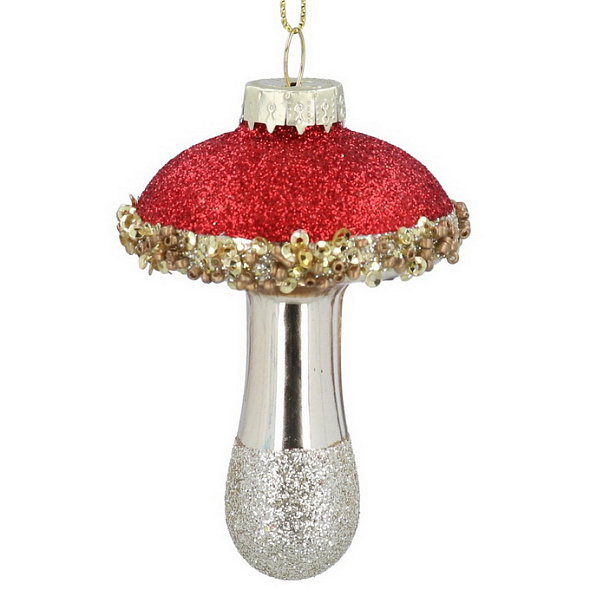 Елочная игрушка "Красный гриб" 9 см