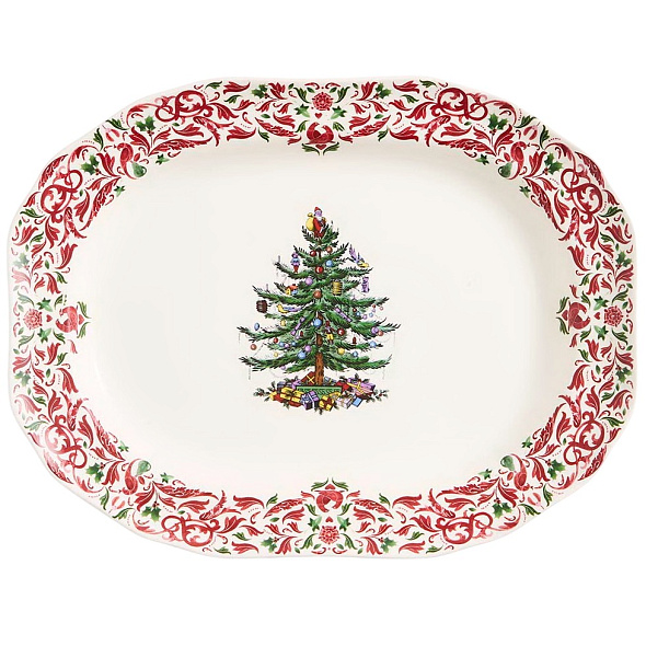 Блюдо "Елка" Spode Christmas Tree Yuletide 35,5 см, прямоугольное