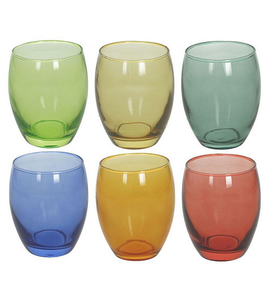 Набор стаканов Glass Multicolors 400 мл, 6 шт