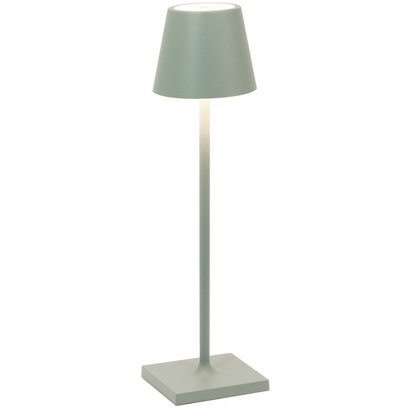 Лампа настольная Zafferano Poldina Pro Micro 27,5 см, серо-зеленая