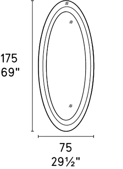 Зеркало Calligaris Surface 75х175, Bronze