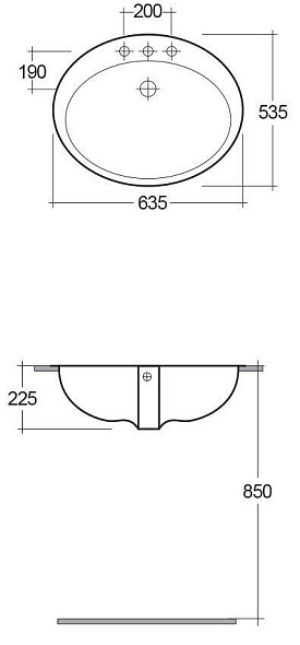 Раковина встраиваемая RAK Ceramics Cherry 63,5х53,5 LACH00001