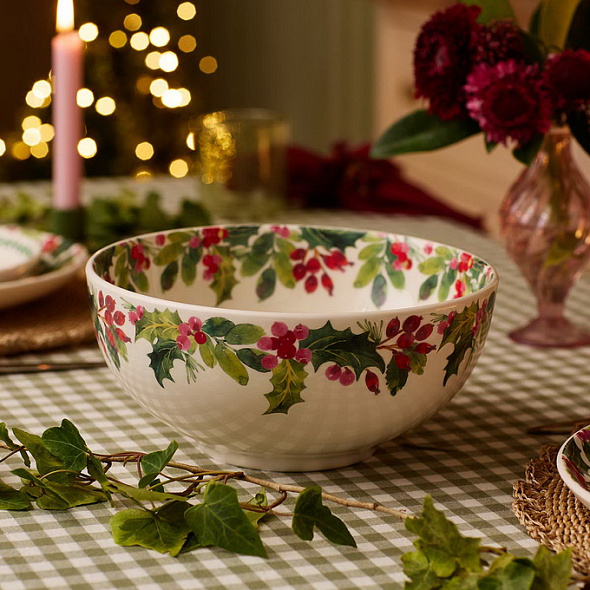 Салатник Botanic Garden Christmas Holly 23 см, орнамент