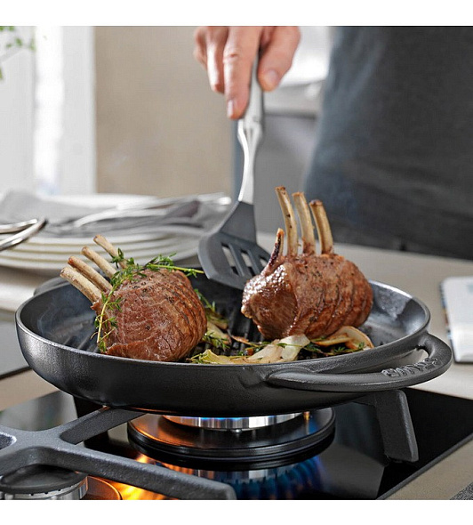Сковорода-гриль круглая с двумя ручками Grills 26 см, черная