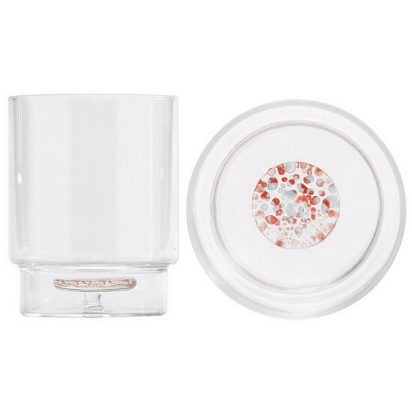 Стакан Teca Terrazzo 350 мл, красный/голубой