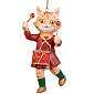 Новогодняя игрушка "Кошка с барабаном" 9 см