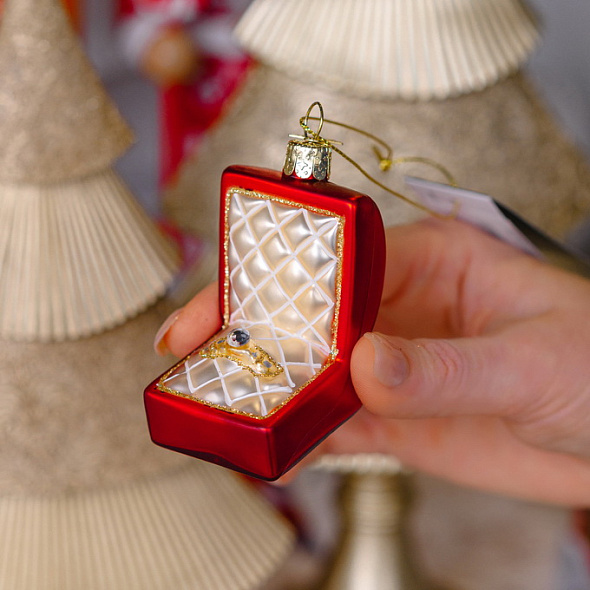 Елочная игрушка "Помолвочное кольцо" 9 см