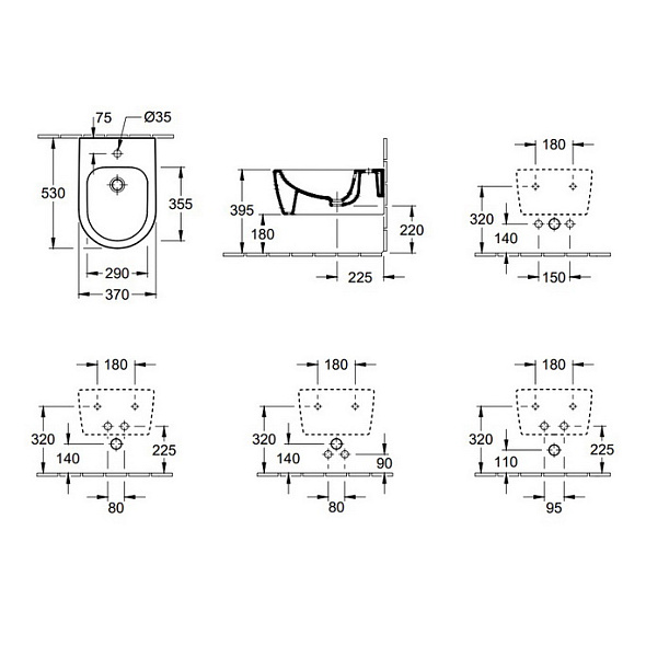 Биде подвесное Villeroy & Boch Avento 53х37 54050001