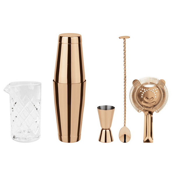 Набор для коктейля Paderno Bar Copper, 5 предметов