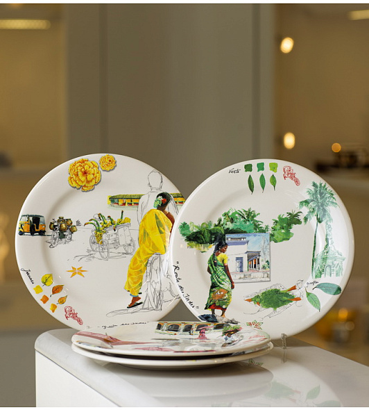 Набор тарелок салатных Route des Indes 22 см, 4 шт