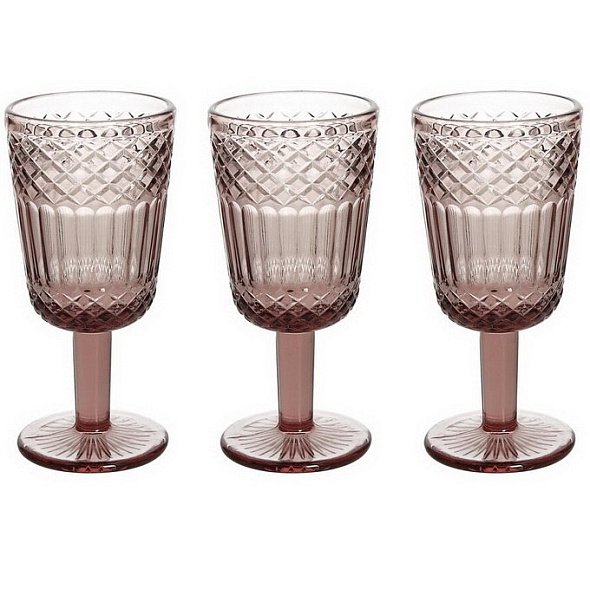 Набор бокалов Glass Claire 270 мл, 3 шт, розовый