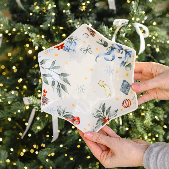 Блюдо-звезда Christmas songs 24 см