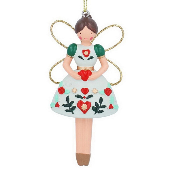 Елочная игрушка "Альпийская фея" 9 см, зеленая