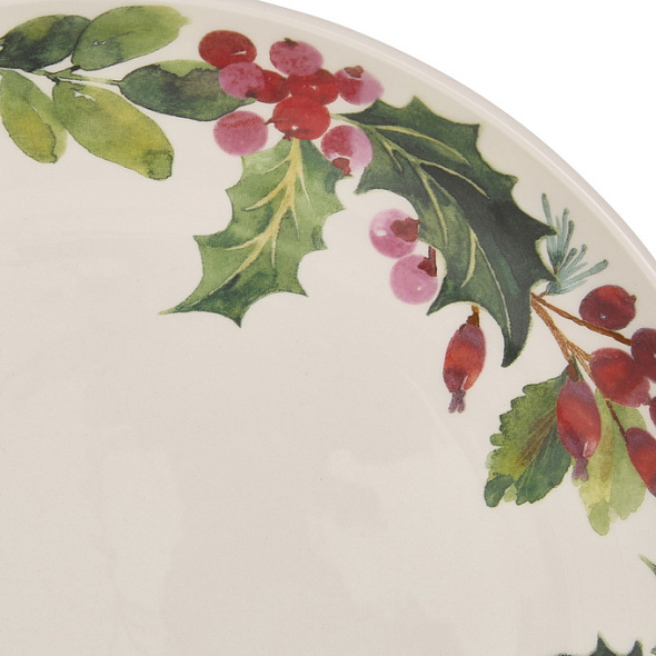 Тарелка салатная Botanic Garden Christmas Holly 22,5 см, орнамент