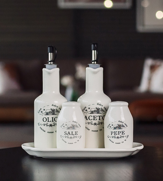 Набор для специй на подставке La Casa di Campagna, 5 предметов