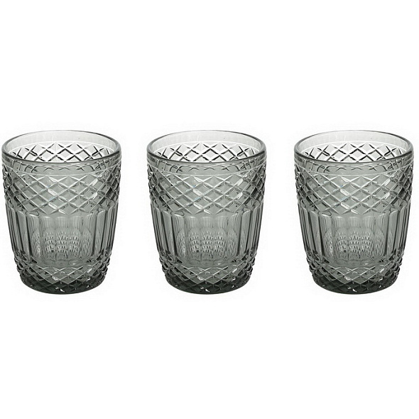 Набор стаканов Glass Claire 300 мл, 3 шт, серый