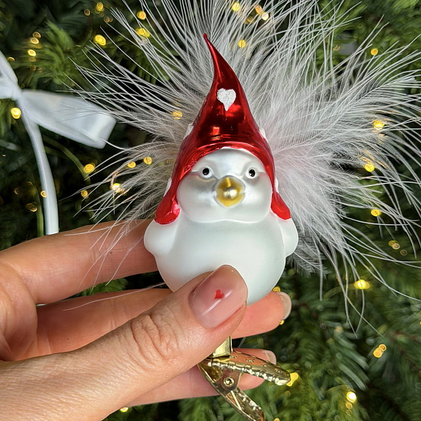 Елочная игрушка на клипсе "Прелестные перышки" 8,5 см