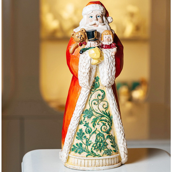 Фигурка рождественская "Санта с игрушками" 30 см