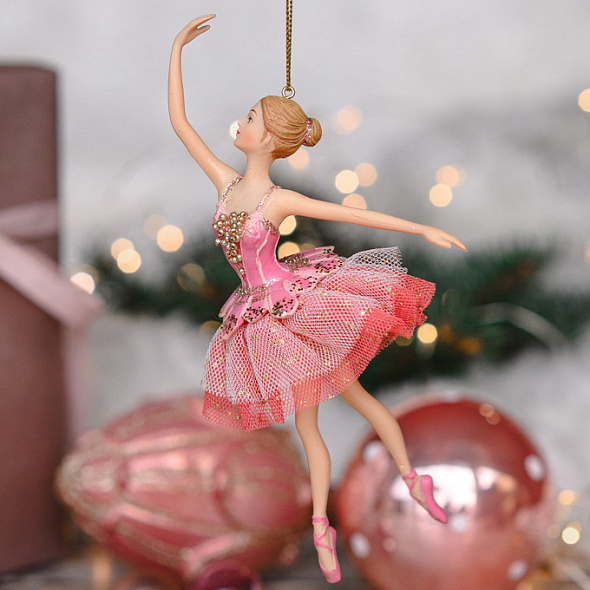 Игрушка на елку "Балерина в розовом" 18 см