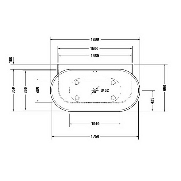 Ванна из искусственного камня Duravit Luv 180х95 700433000000000