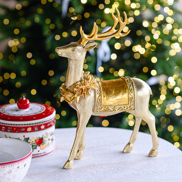Фигурка "Золотой олень стоит" 33,5 см