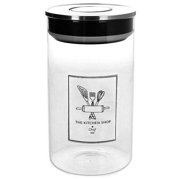 Емкость для хранения The Kitchen Shop 11х21 см, черная