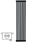 Радиатор Zehnder Сharleston 2180-8, 179х39, 1/2, V001 (V002), с термовентилем, черный