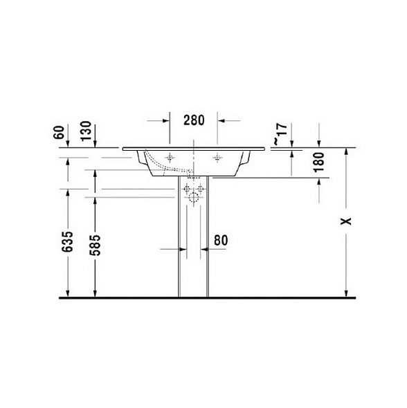 Раковина  Duravit Me by Starck, 83х49, 2336830060