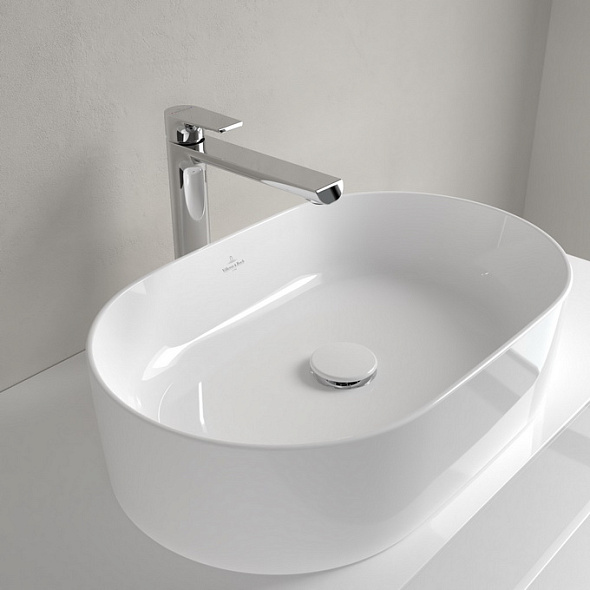 Раковина накладная Villeroy & Boch Collaro 56х36, CeramicPlus, 4A1956R1, из TitanCeram