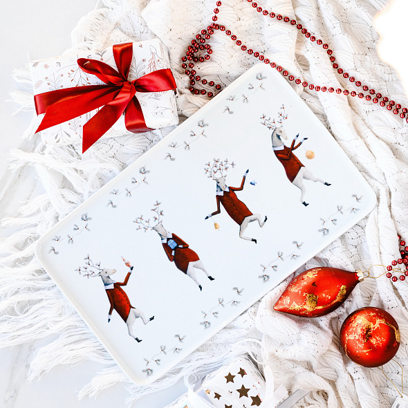 Блюдо прямоугольное "Олени" Angels 41,9х25,2 см