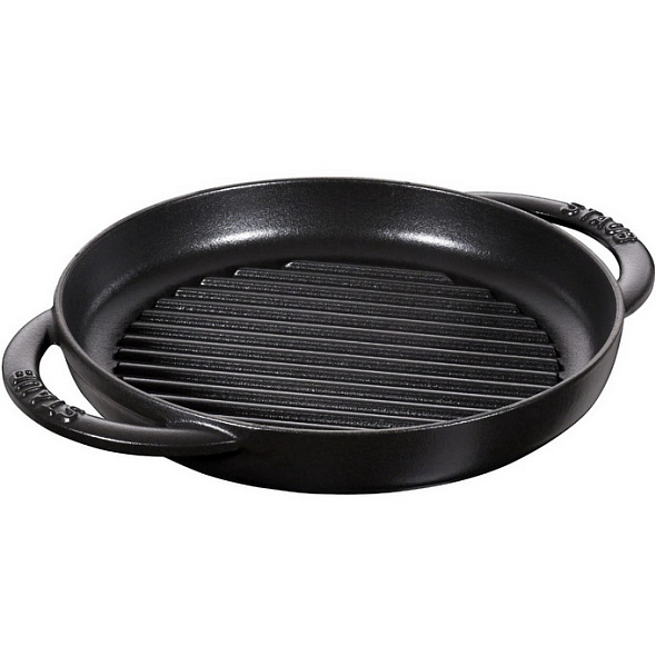 Сковорода-гриль круглая с двумя ручками Grills 22 см, черная