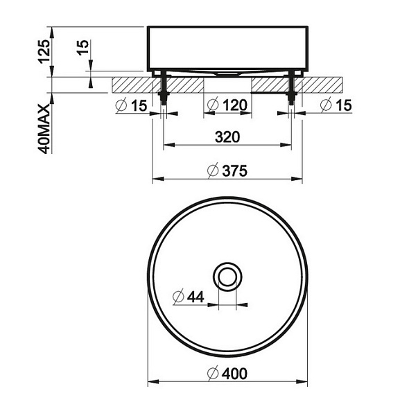 Раковина накладная Gessi 316 40х40 54601.726, Warm Bronze