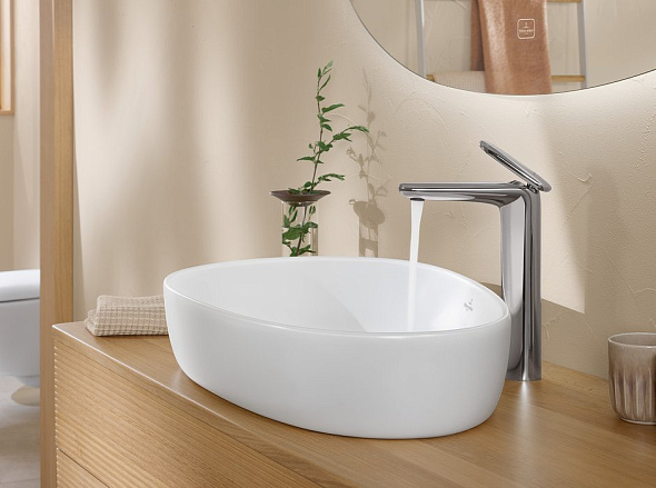 Раковина накладная Villeroy & Boch Antao 65х40, CeramicPlus,4A7465RW, из TitanCeram, Stone White
