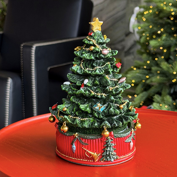 Шкатулка музыкальная "Елка" 17,5 см