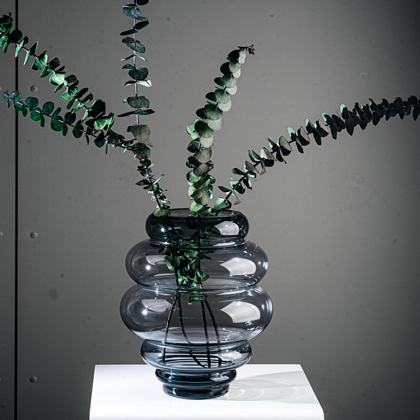 Ваза Glass Design Atmosphere 25 см, серая