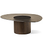 Стол Calligaris Mushroom 110х87, стекло, Smoke / Bronze