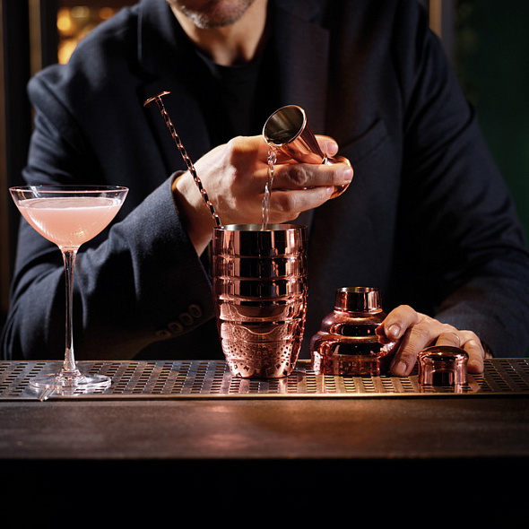 Набор для коктейля "Parisian Set" Paderno Bar Copper, 3 предмета