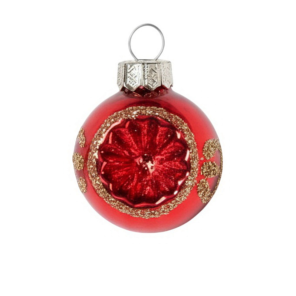 Елочный шар Inge's Christmas 3 см, красный глянцевый