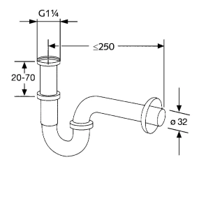 Сифон для раковины Kludi Universale 1025005-00, хром