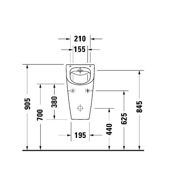 Писсуар Duravit ME by Starck 35х30 2812300000, без крышки, белый