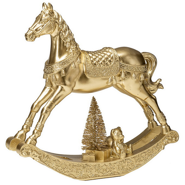Фигурка "Лошадка- качалка" 30 см, цвет золото