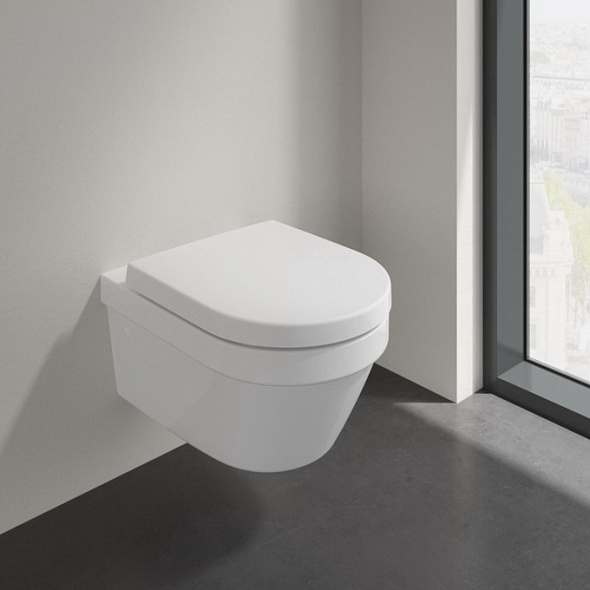Унитаз подвесной Villeroy & Boch Architectura 53х37, CeramicPlus, 4694HRR1, с сиденьем