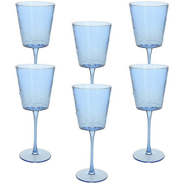 Набор бокалов Glass Alice 370 мл, 6 шт, синий