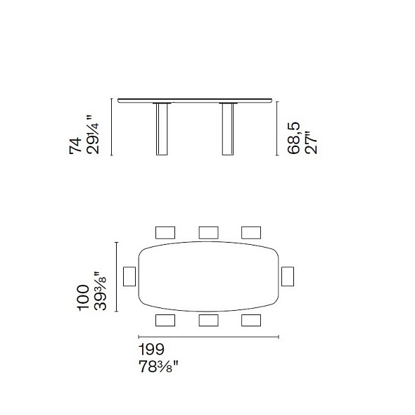 Стол Calligaris Sandy 199х100 CS4156-FB, White Travertino