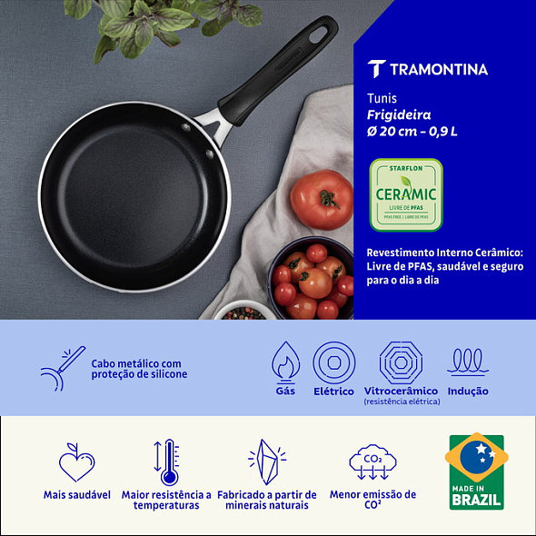 Сковорода Tramontina Tunis 20 см, синяя
